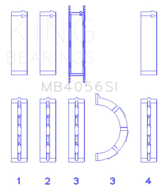 Ford 155 Main Bearing Set - King Engine Bearings - Size STD - `97-`07